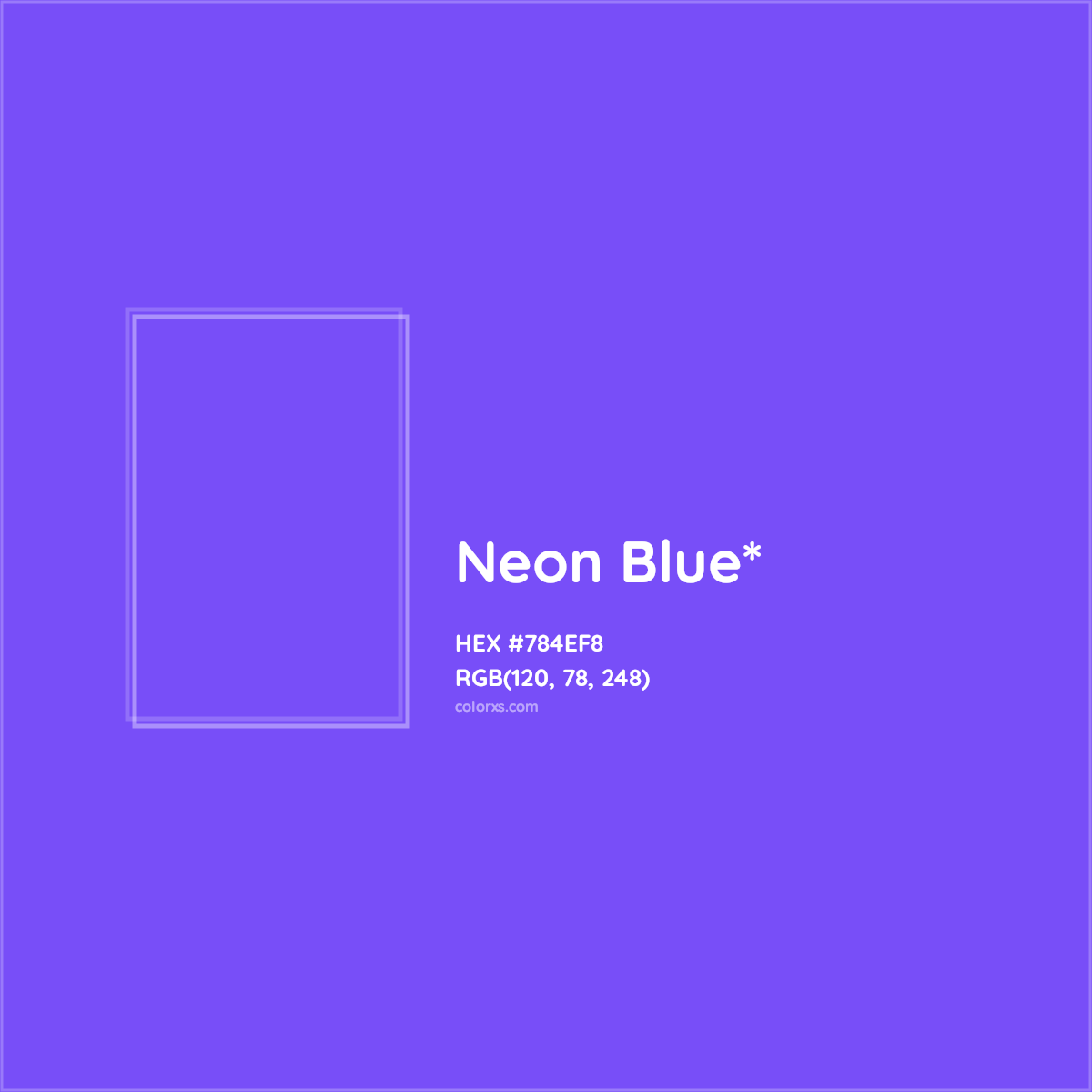 #784EF8 hex color. RGB, RYB, CMYK, HSL, HSV codes and color conversions. Matching color names, palettes, paints.