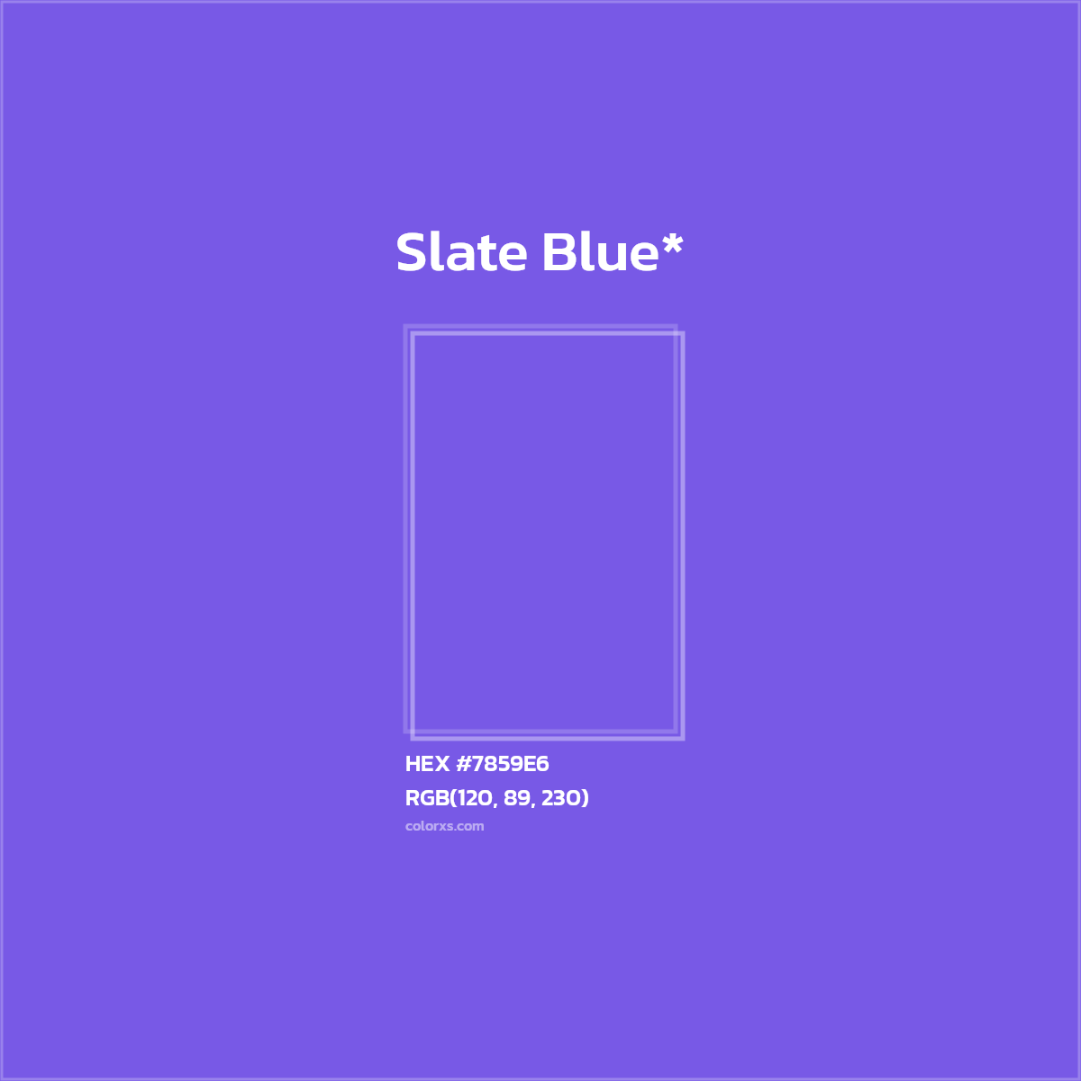 #7859E6 hex color. RGB, RYB, CMYK, HSL, HSV codes and color conversions. Matching color names, palettes, paints.