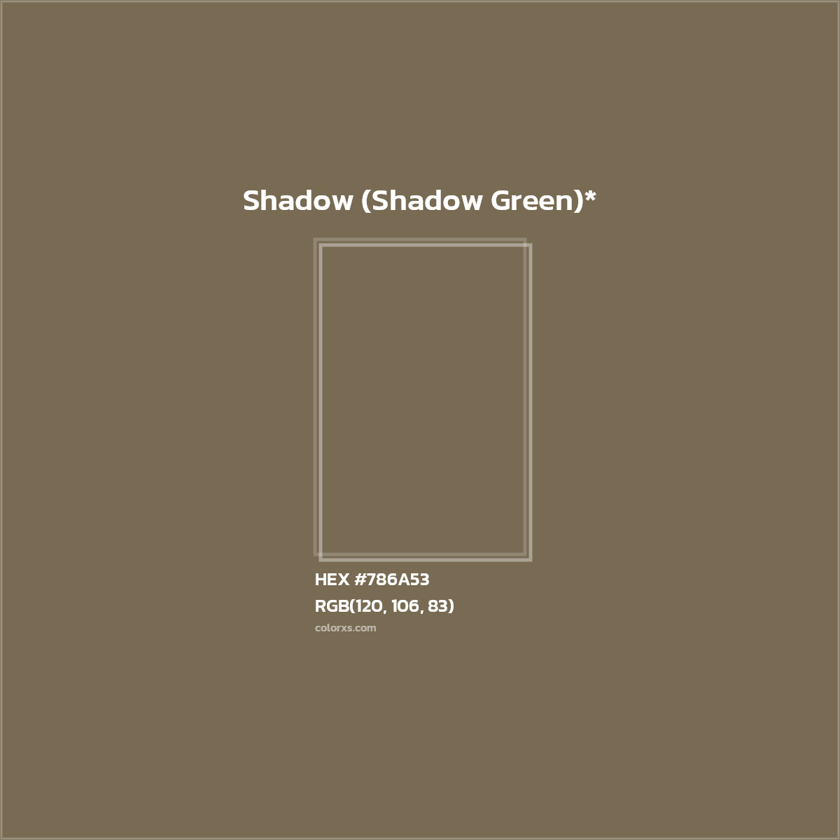 #786A53 hex color. RGB, RYB, CMYK, HSL, HSV codes and color conversions. Matching color names, palettes, paints.