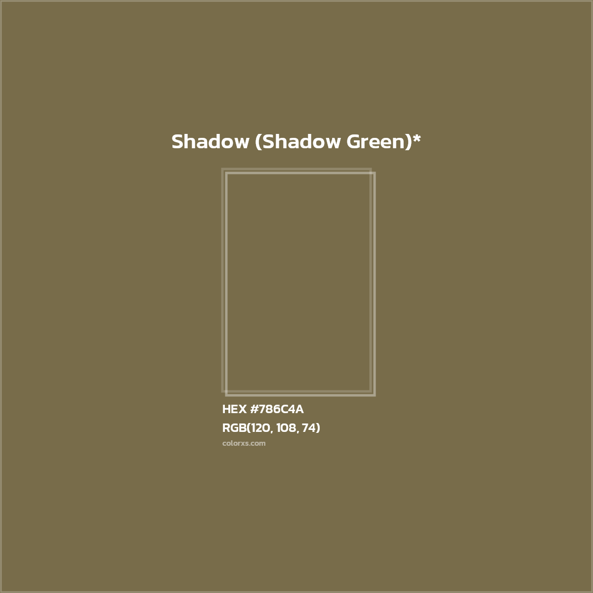#786C4A hex color. RGB, RYB, CMYK, HSL, HSV codes and color conversions. Matching color names, palettes, paints.