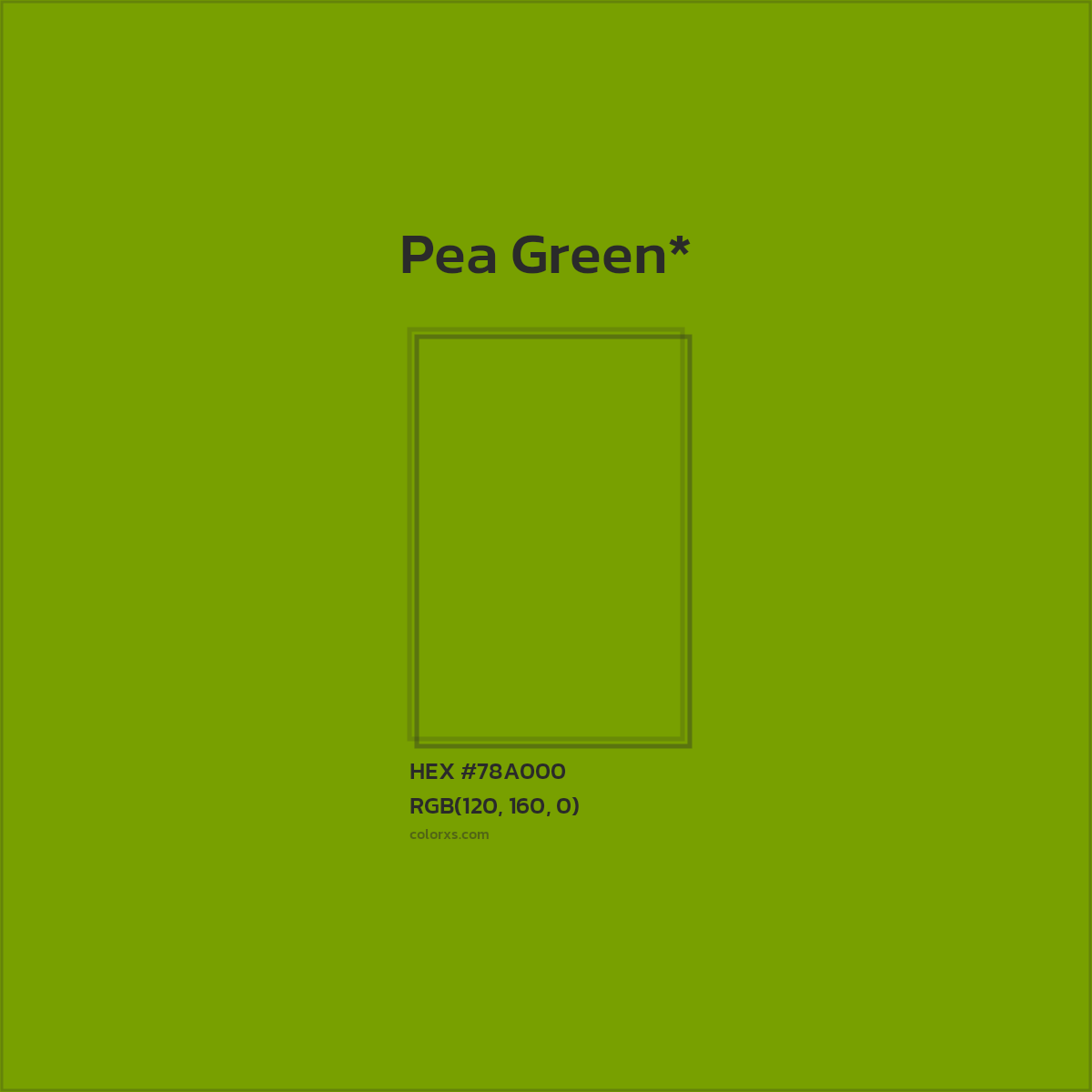 #78A000 hex color. RGB, RYB, CMYK, HSL, HSV codes and color conversions. Matching color names, palettes, paints.