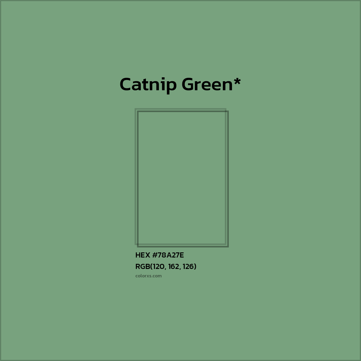 #78A27E hex color. RGB, RYB, CMYK, HSL, HSV codes and color conversions. Matching color names, palettes, paints.
