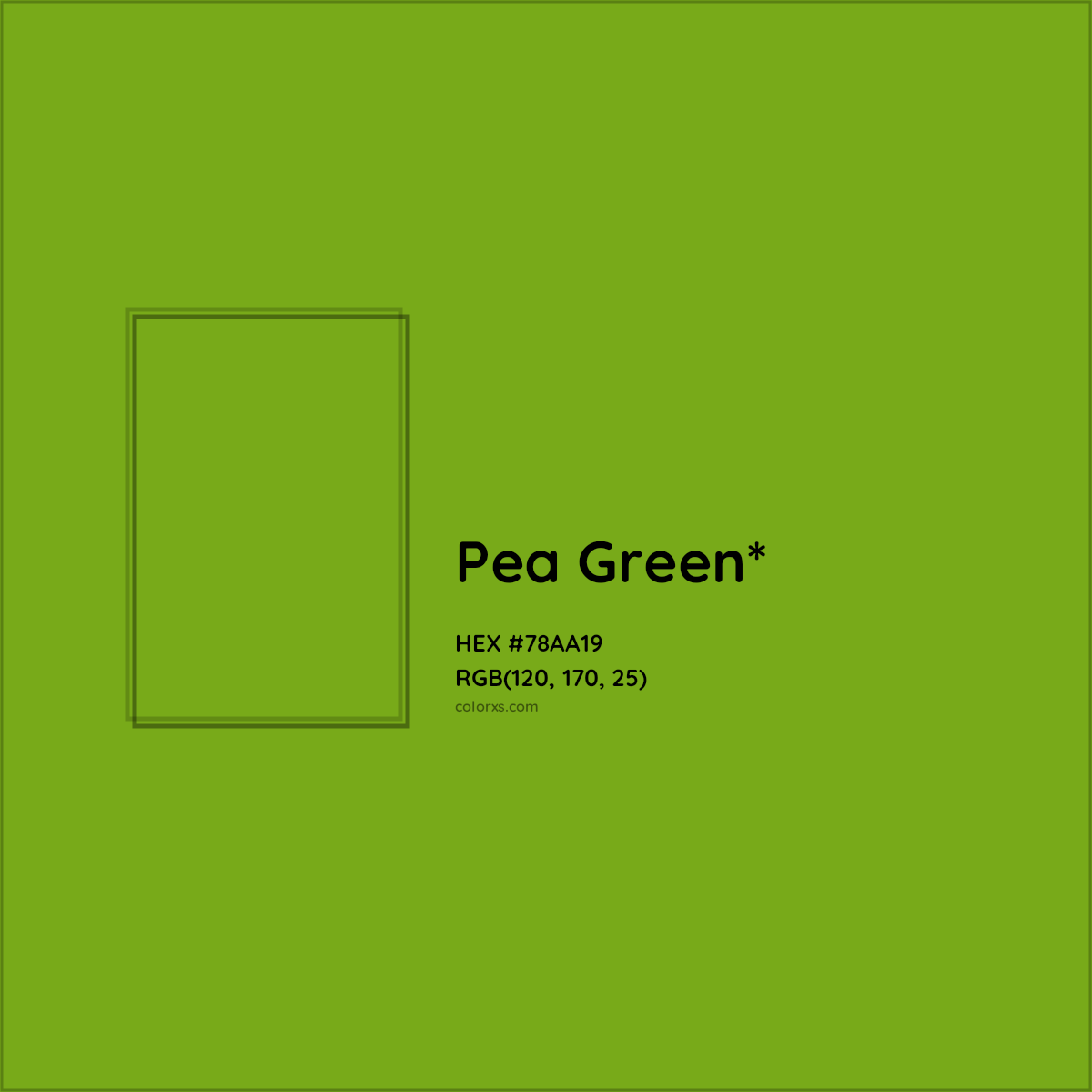 #78AA19 hex color. RGB, RYB, CMYK, HSL, HSV codes and color conversions. Matching color names, palettes, paints.