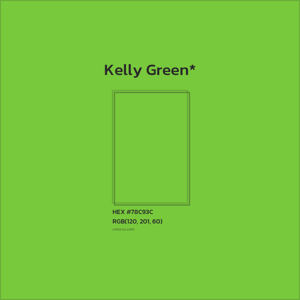 #78C93C hex color. RGB, RYB, CMYK, HSL, HSV codes and color conversions. Matching color names, palettes, paints.