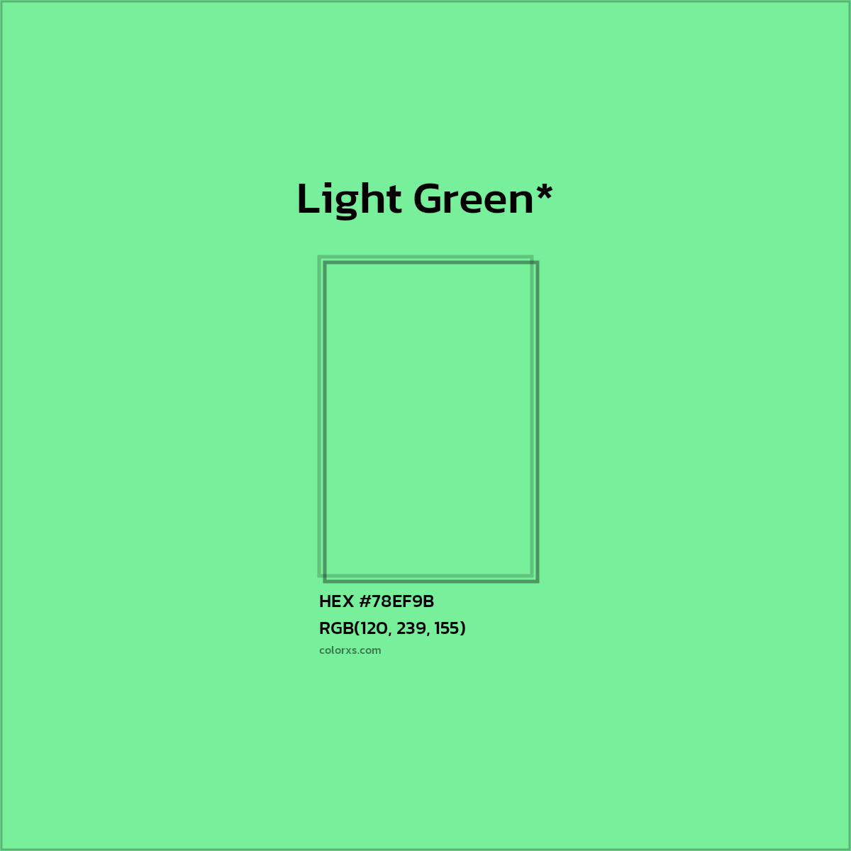 #78EF9B hex color. RGB, RYB, CMYK, HSL, HSV codes and color conversions. Matching color names, palettes, paints.