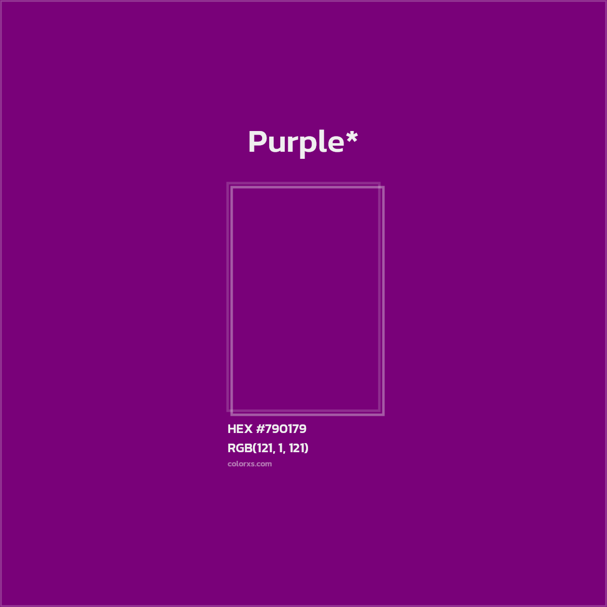 #790179 hex color. RGB, RYB, CMYK, HSL, HSV codes and color conversions. Matching color names, palettes, paints.