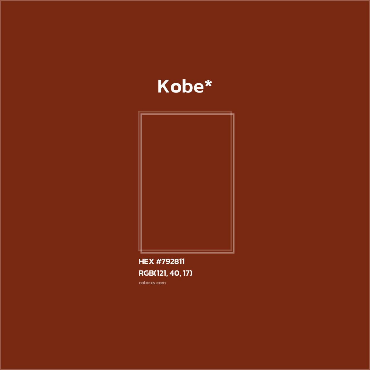 #792811 hex color. RGB, RYB, CMYK, HSL, HSV codes and color conversions. Matching color names, palettes, paints.