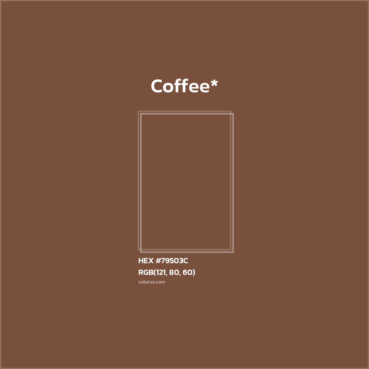 #79503C hex color. RGB, RYB, CMYK, HSL, HSV codes and color conversions. Matching color names, palettes, paints.