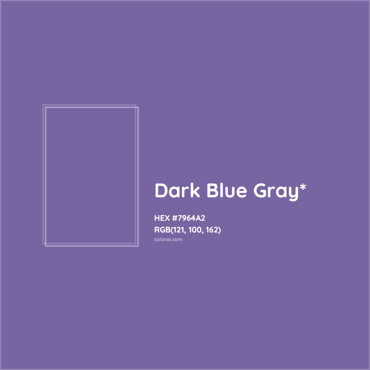 #7964A2 hex color. RGB, RYB, CMYK, HSL, HSV codes and color conversions. Matching color names, palettes, paints.