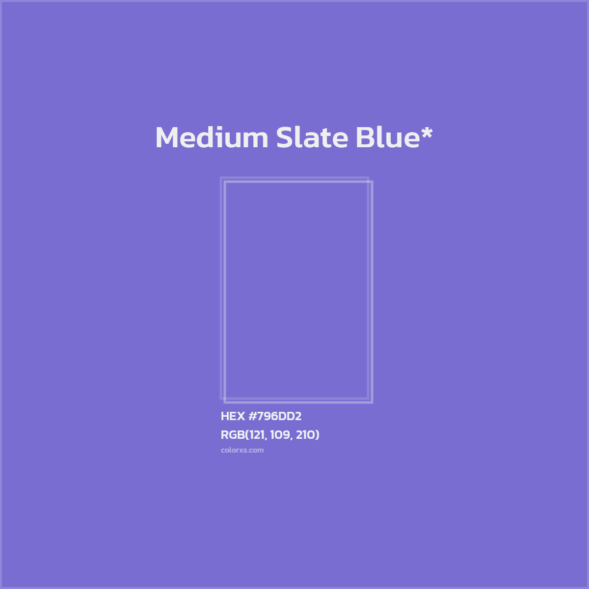 #796DD2 hex color. RGB, RYB, CMYK, HSL, HSV codes and color conversions. Matching color names, palettes, paints.