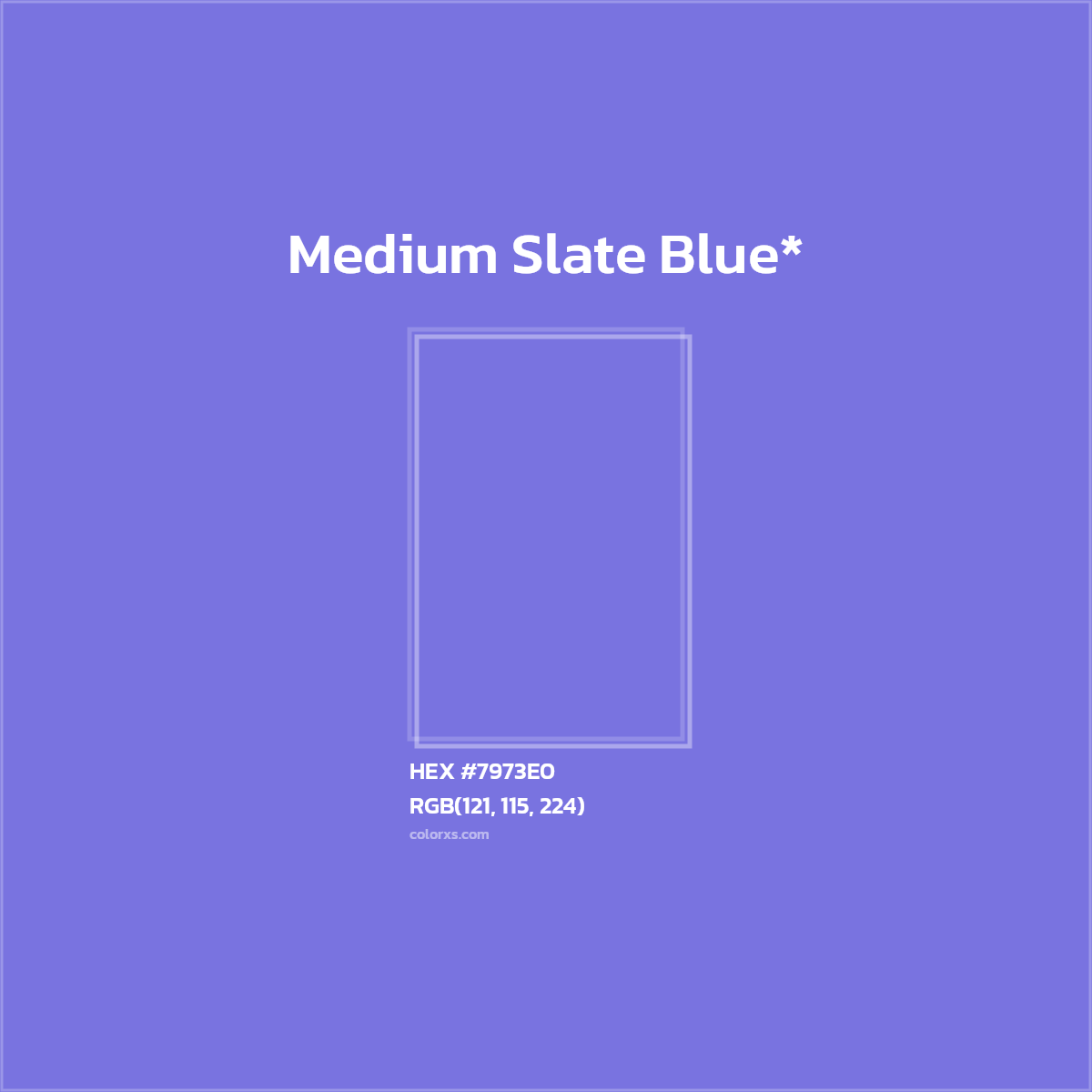#7973E0 hex color. RGB, RYB, CMYK, HSL, HSV codes and color conversions. Matching color names, palettes, paints.