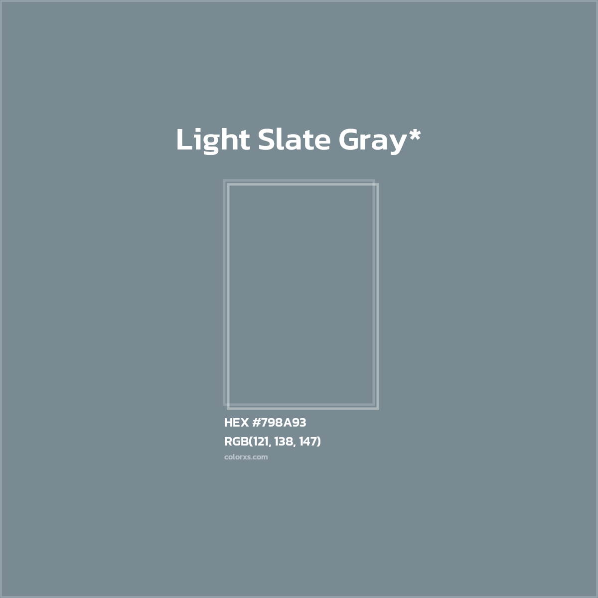 #798A93 hex color. RGB, RYB, CMYK, HSL, HSV codes and color conversions. Matching color names, palettes, paints.
