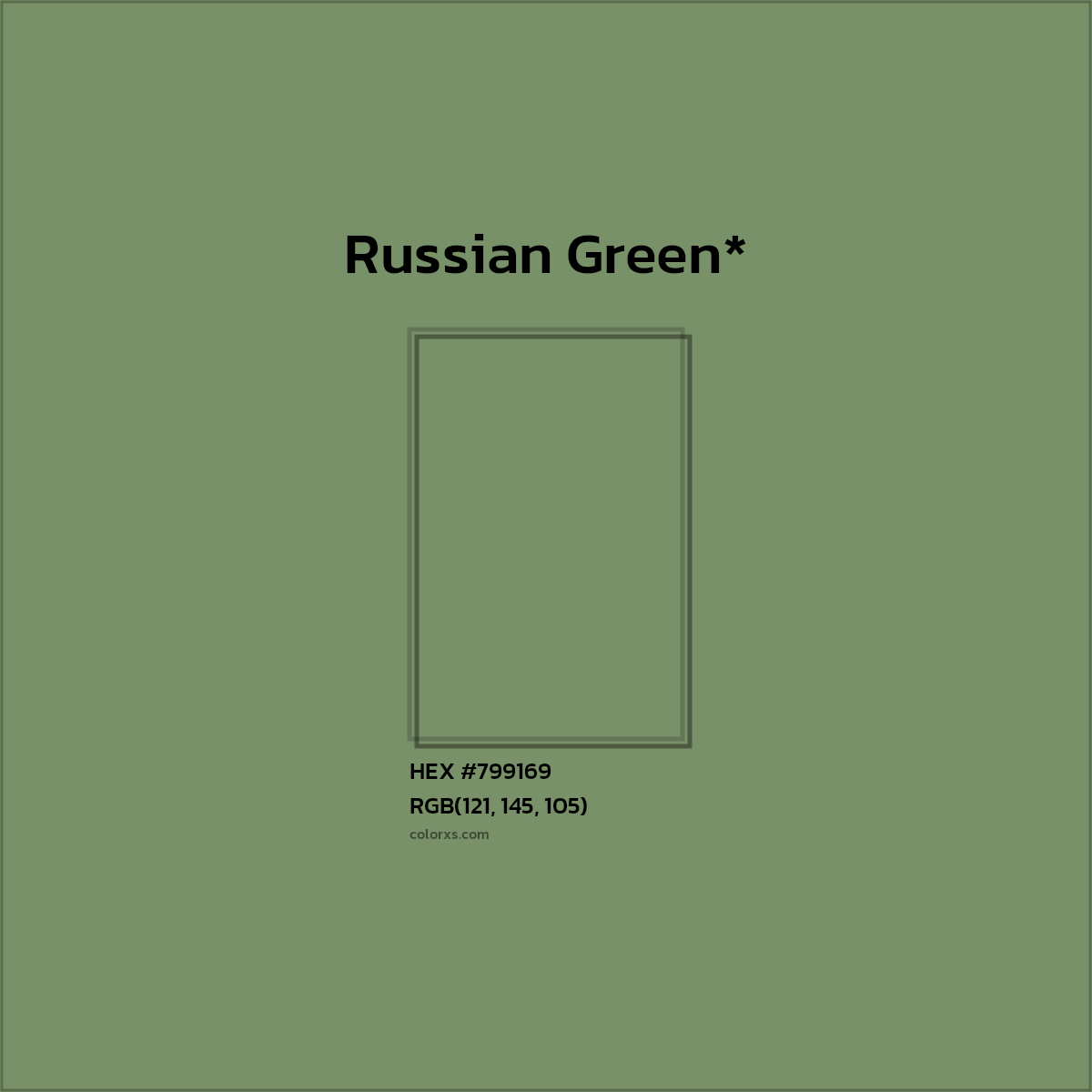 #799169 hex color. RGB, RYB, CMYK, HSL, HSV codes and color conversions. Matching color names, palettes, paints.