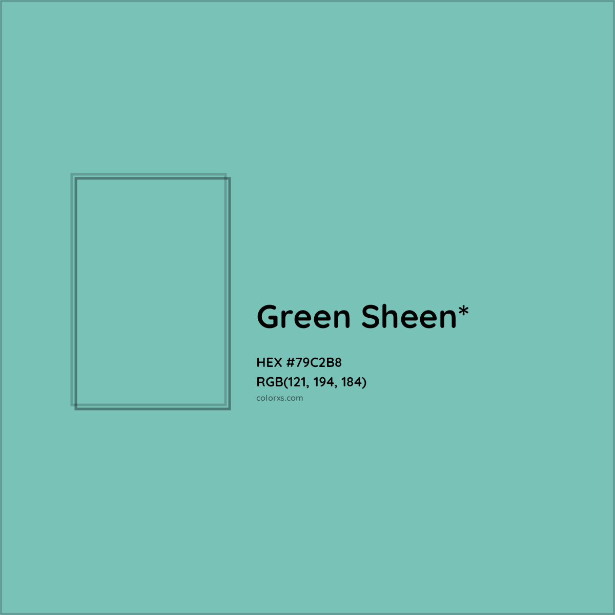 #79C2B8 hex color. RGB, RYB, CMYK, HSL, HSV codes and color conversions. Matching color names, palettes, paints.