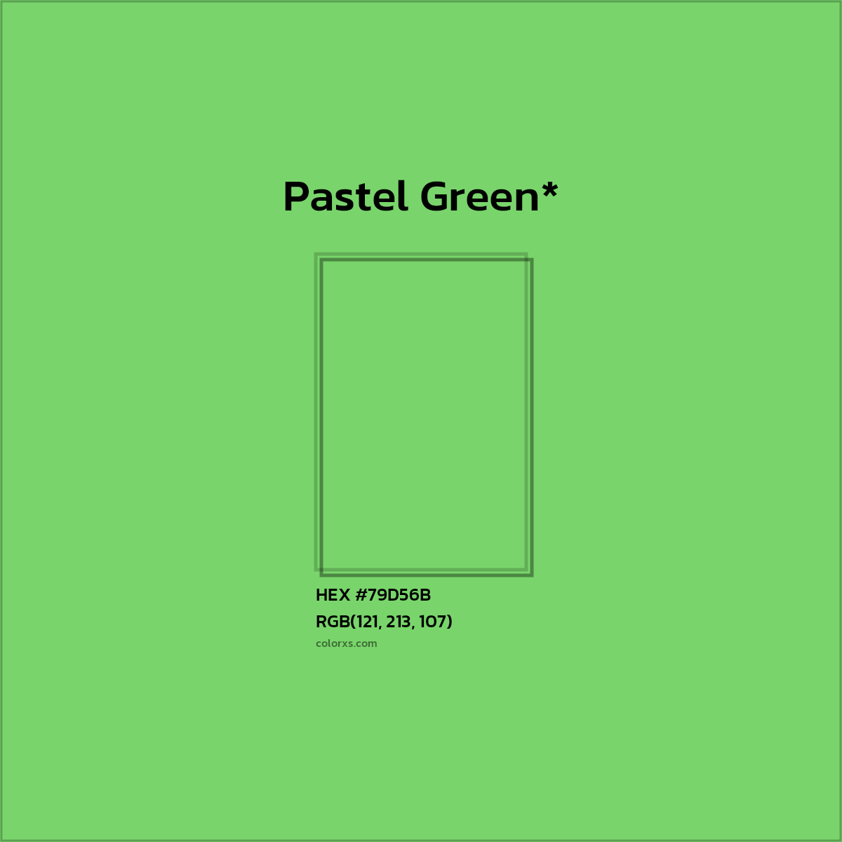 #79D56B hex color. RGB, RYB, CMYK, HSL, HSV codes and color conversions. Matching color names, palettes, paints.