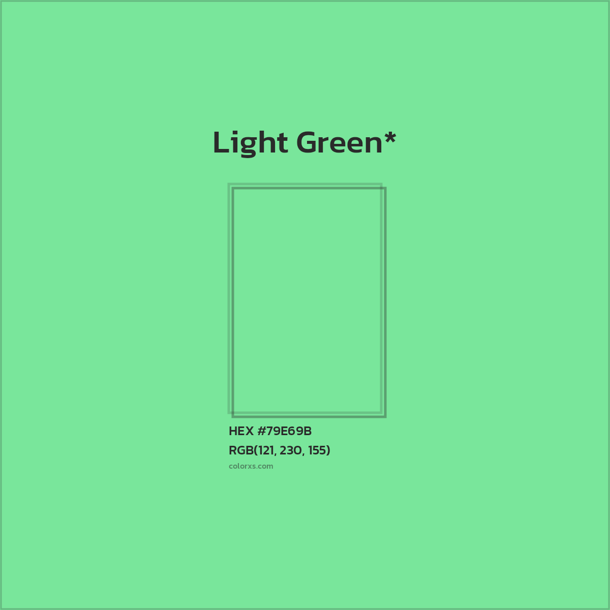 #79E69B hex color. RGB, RYB, CMYK, HSL, HSV codes and color conversions. Matching color names, palettes, paints.