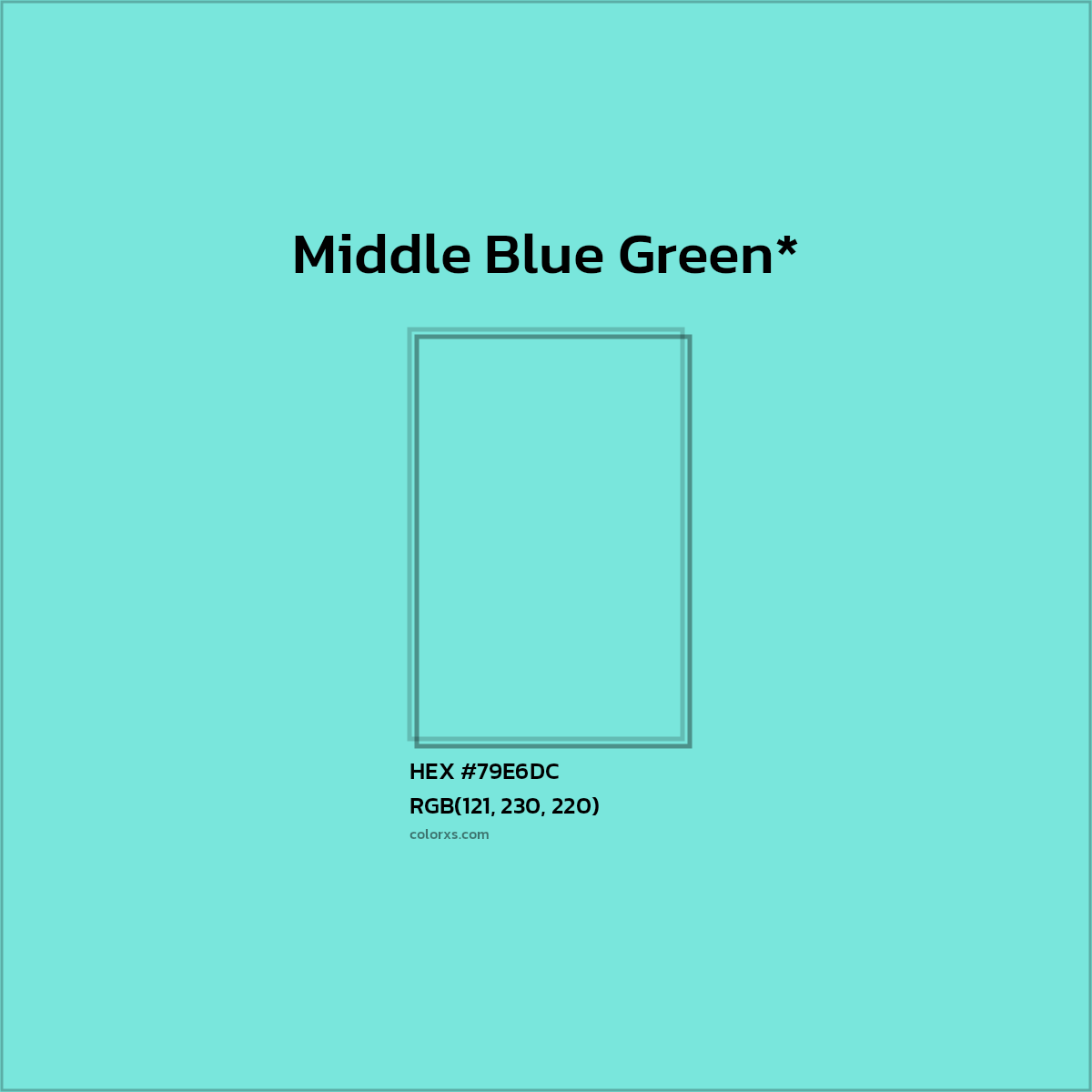 #79E6DC hex color. RGB, RYB, CMYK, HSL, HSV codes and color conversions. Matching color names, palettes, paints.