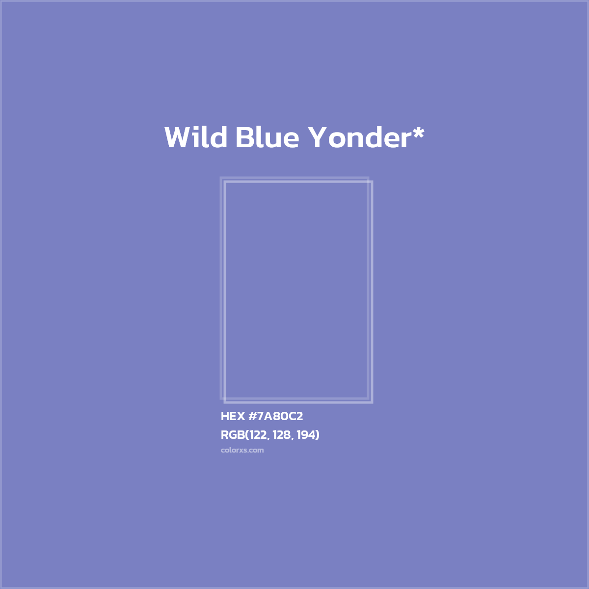 #7A80C2 hex color. RGB, RYB, CMYK, HSL, HSV codes and color conversions. Matching color names, palettes, paints.