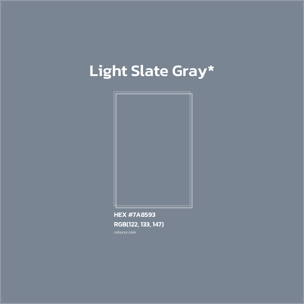 #7A8593 hex color. RGB, RYB, CMYK, HSL, HSV codes and color conversions. Matching color names, palettes, paints.