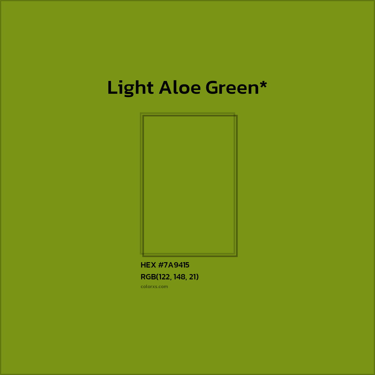 #7A9415 hex color. RGB, RYB, CMYK, HSL, HSV codes and color conversions. Matching color names, palettes, paints.