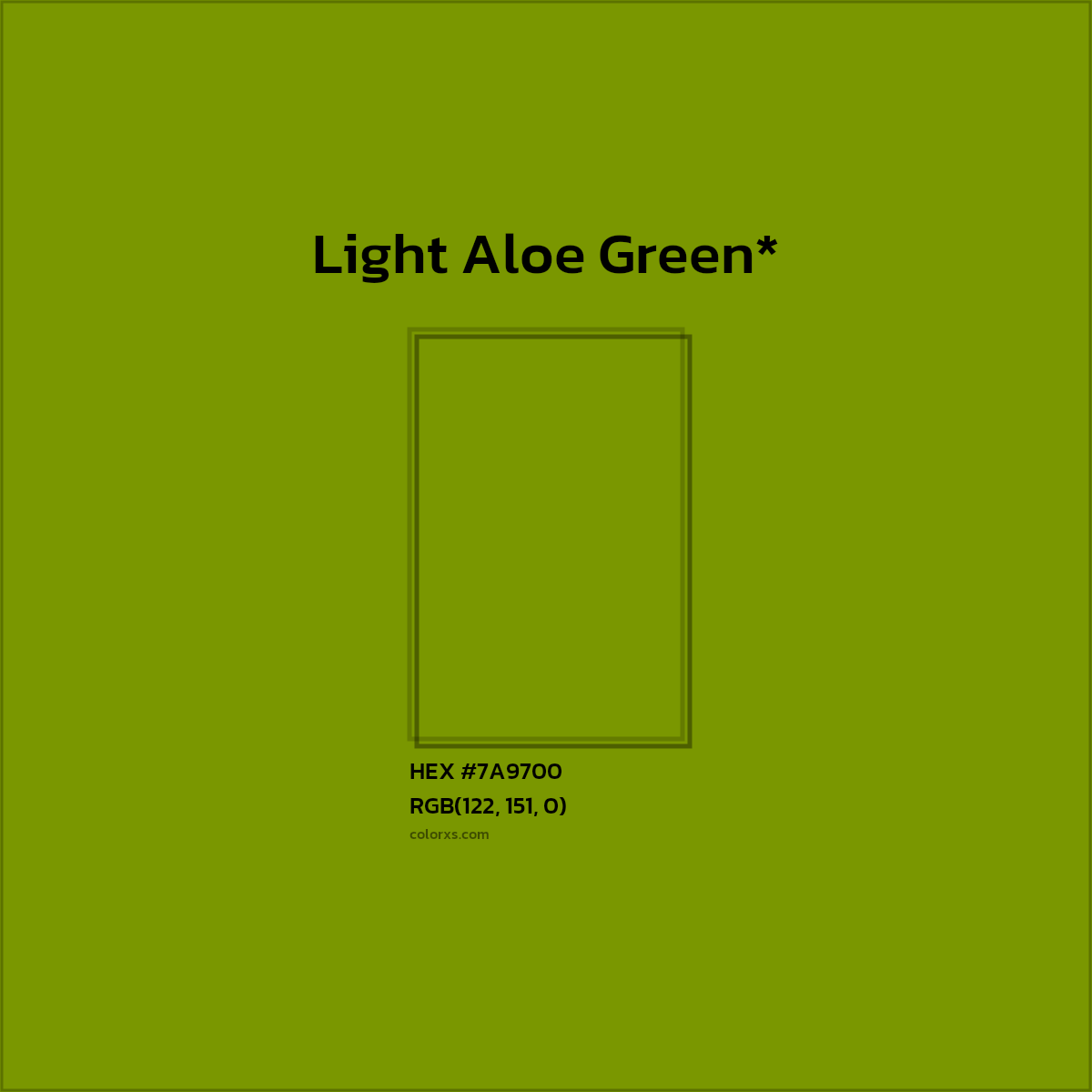 #7A9700 hex color. RGB, RYB, CMYK, HSL, HSV codes and color conversions. Matching color names, palettes, paints.