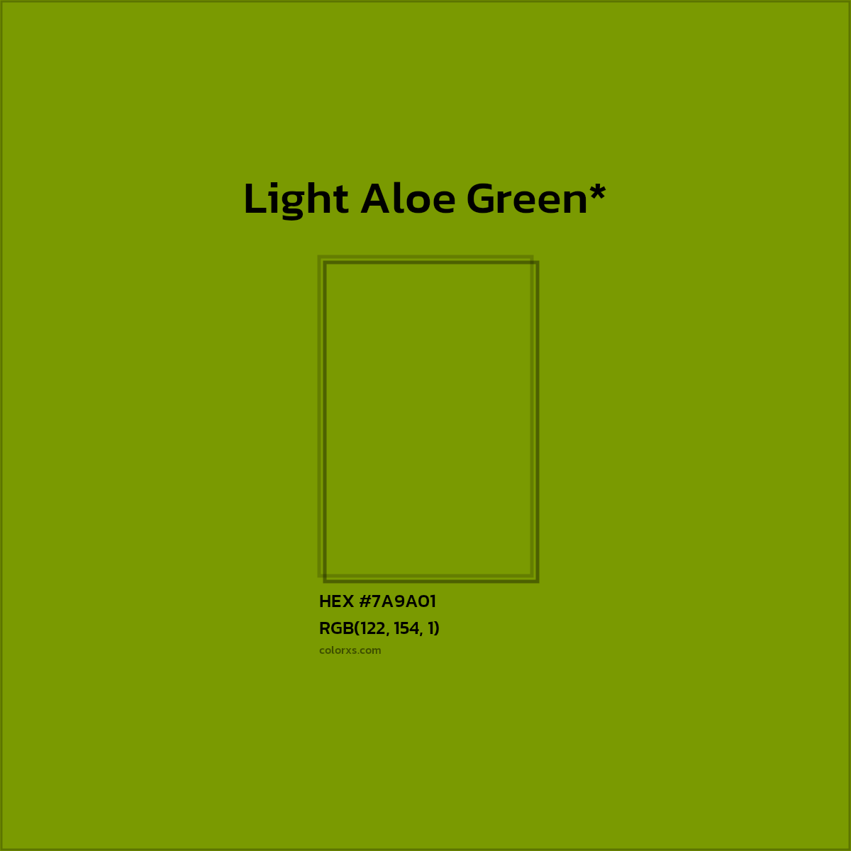 #7A9A01 hex color. RGB, RYB, CMYK, HSL, HSV codes and color conversions. Matching color names, palettes, paints.