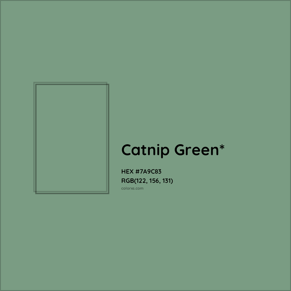 #7A9C83 hex color. RGB, RYB, CMYK, HSL, HSV codes and color conversions. Matching color names, palettes, paints.