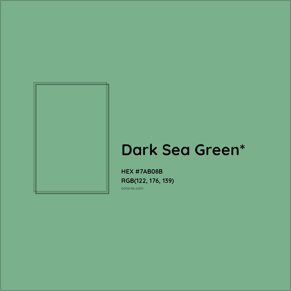 #7AB08B hex color. RGB, RYB, CMYK, HSL, HSV codes and color conversions. Matching color names, palettes, paints.