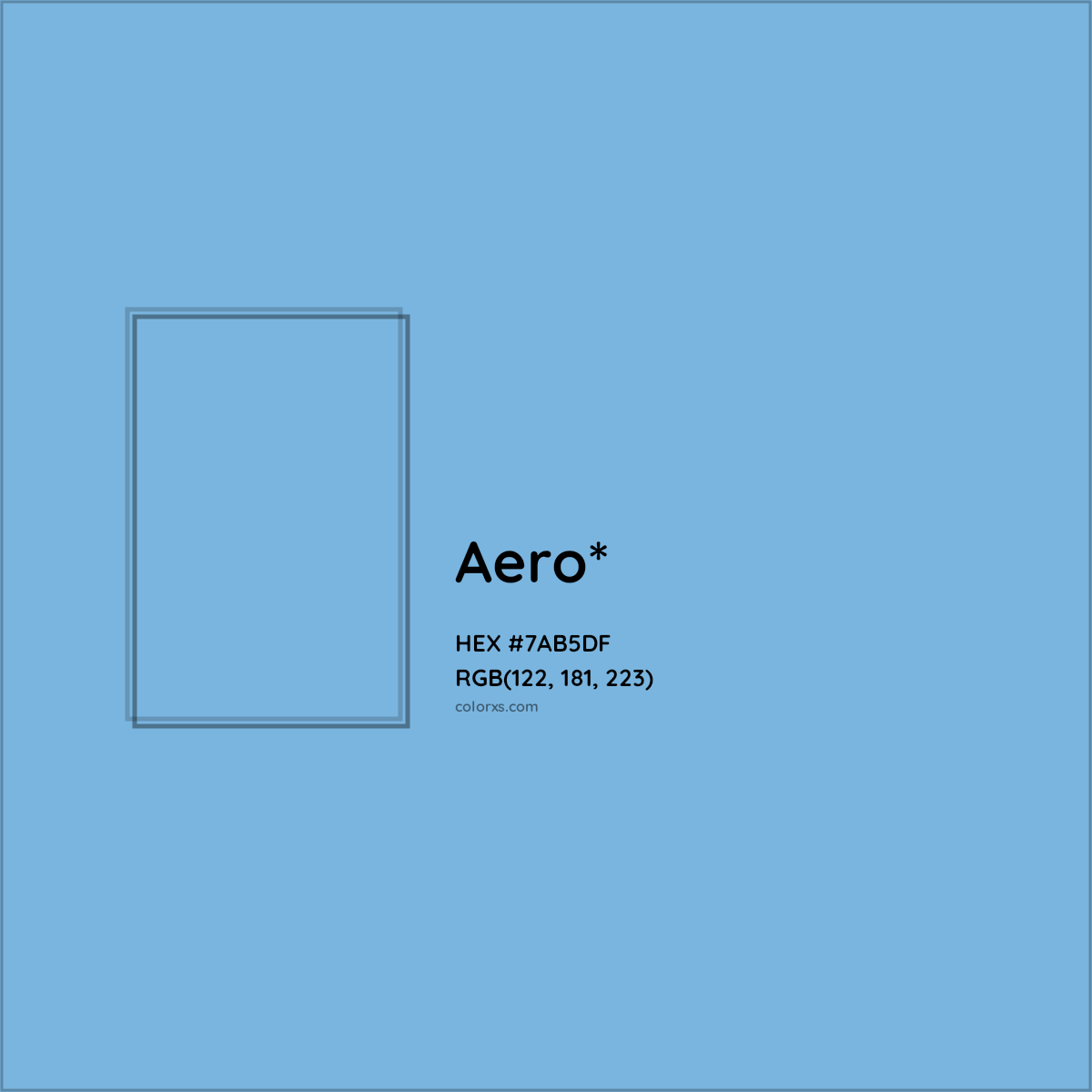 #7AB5DF hex color. RGB, RYB, CMYK, HSL, HSV codes and color conversions. Matching color names, palettes, paints.