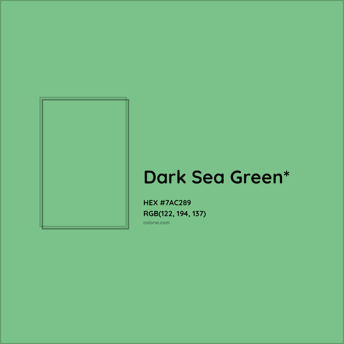 #7AC289 hex color. RGB, RYB, CMYK, HSL, HSV codes and color conversions. Matching color names, palettes, paints.