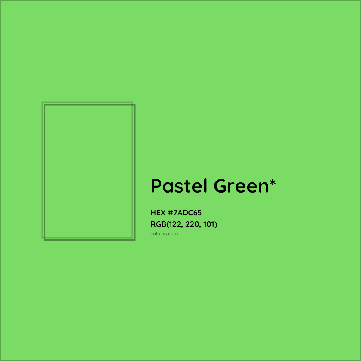 #7ADC65 hex color. RGB, RYB, CMYK, HSL, HSV codes and color conversions. Matching color names, palettes, paints.