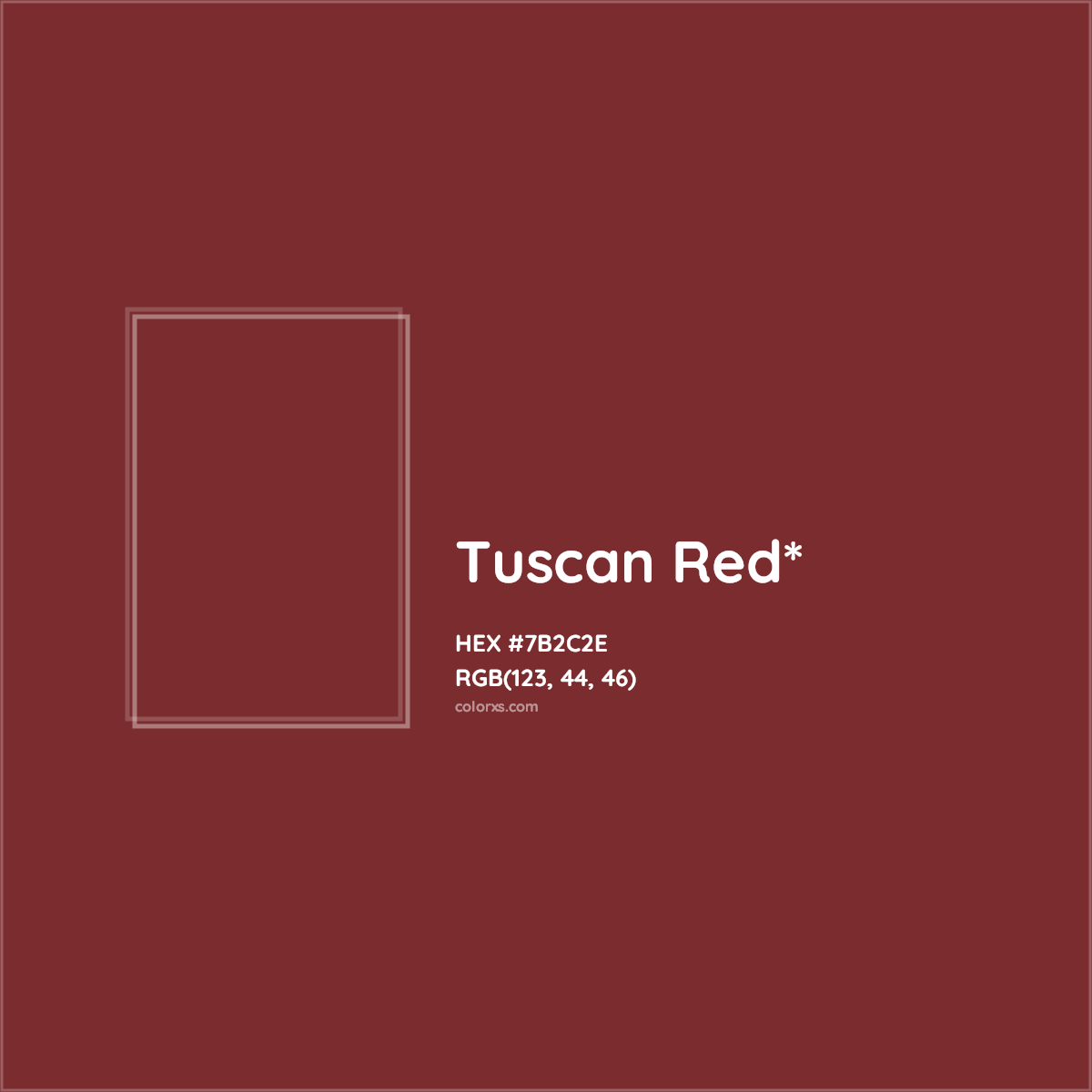 #7B2C2E hex color. RGB, RYB, CMYK, HSL, HSV codes and color conversions. Matching color names, palettes, paints.