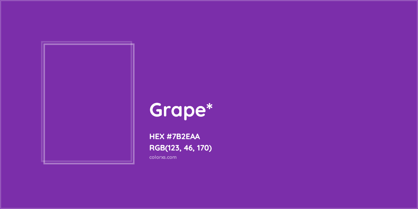 #7B2EAA hex color. RGB, RYB, CMYK, HSL, HSV codes and color conversions. Matching color names, palettes, paints.