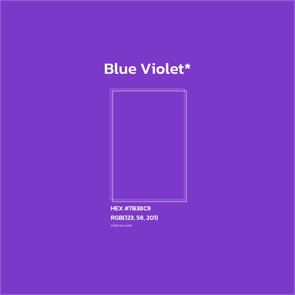 #7B38C9 hex color. RGB, RYB, CMYK, HSL, HSV codes and color conversions. Matching color names, palettes, paints.