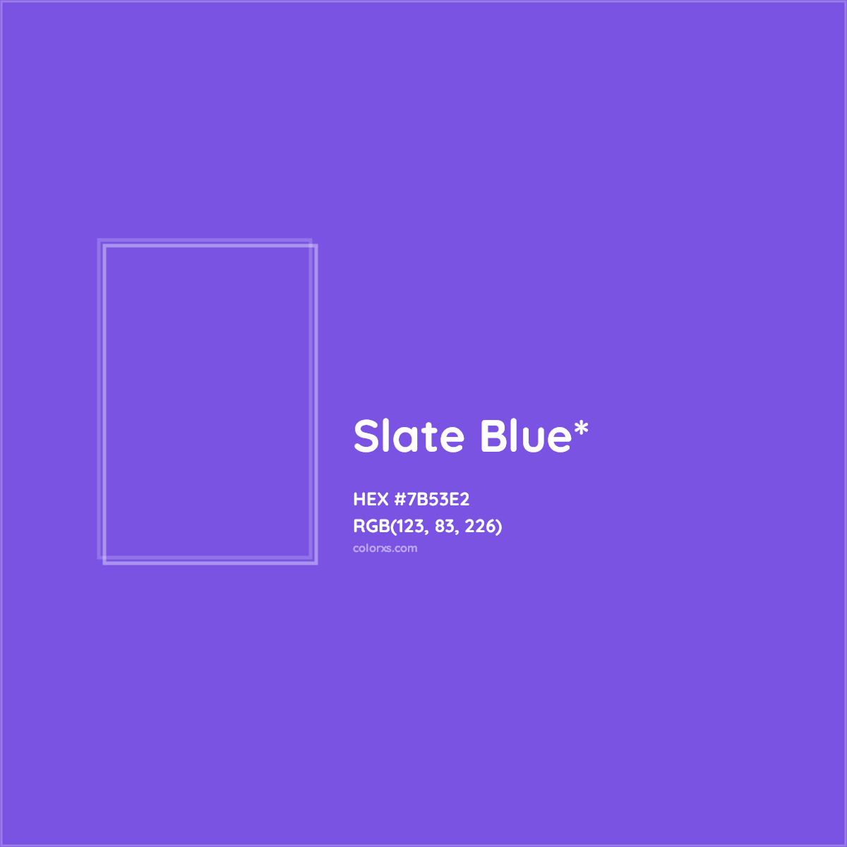 #7B53E2 hex color. RGB, RYB, CMYK, HSL, HSV codes and color conversions. Matching color names, palettes, paints.