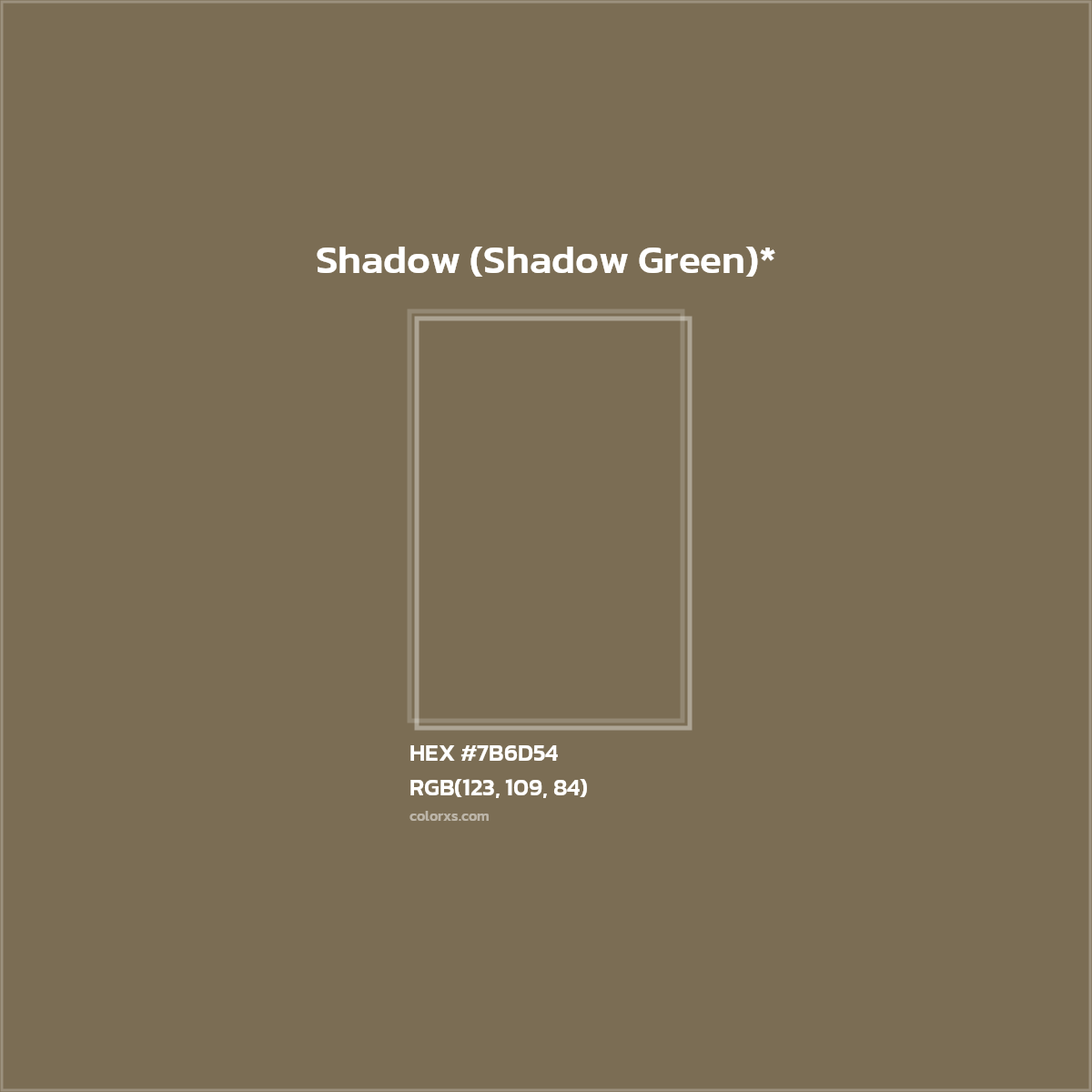 #7B6D54 hex color. RGB, RYB, CMYK, HSL, HSV codes and color conversions. Matching color names, palettes, paints.
