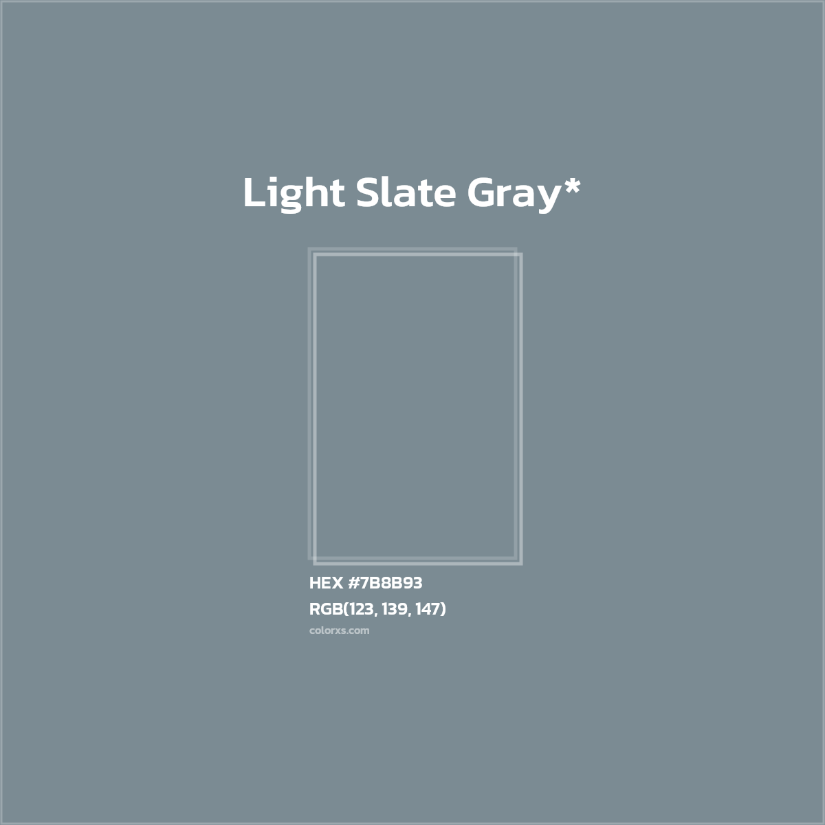 #7B8B93 hex color. RGB, RYB, CMYK, HSL, HSV codes and color conversions. Matching color names, palettes, paints.