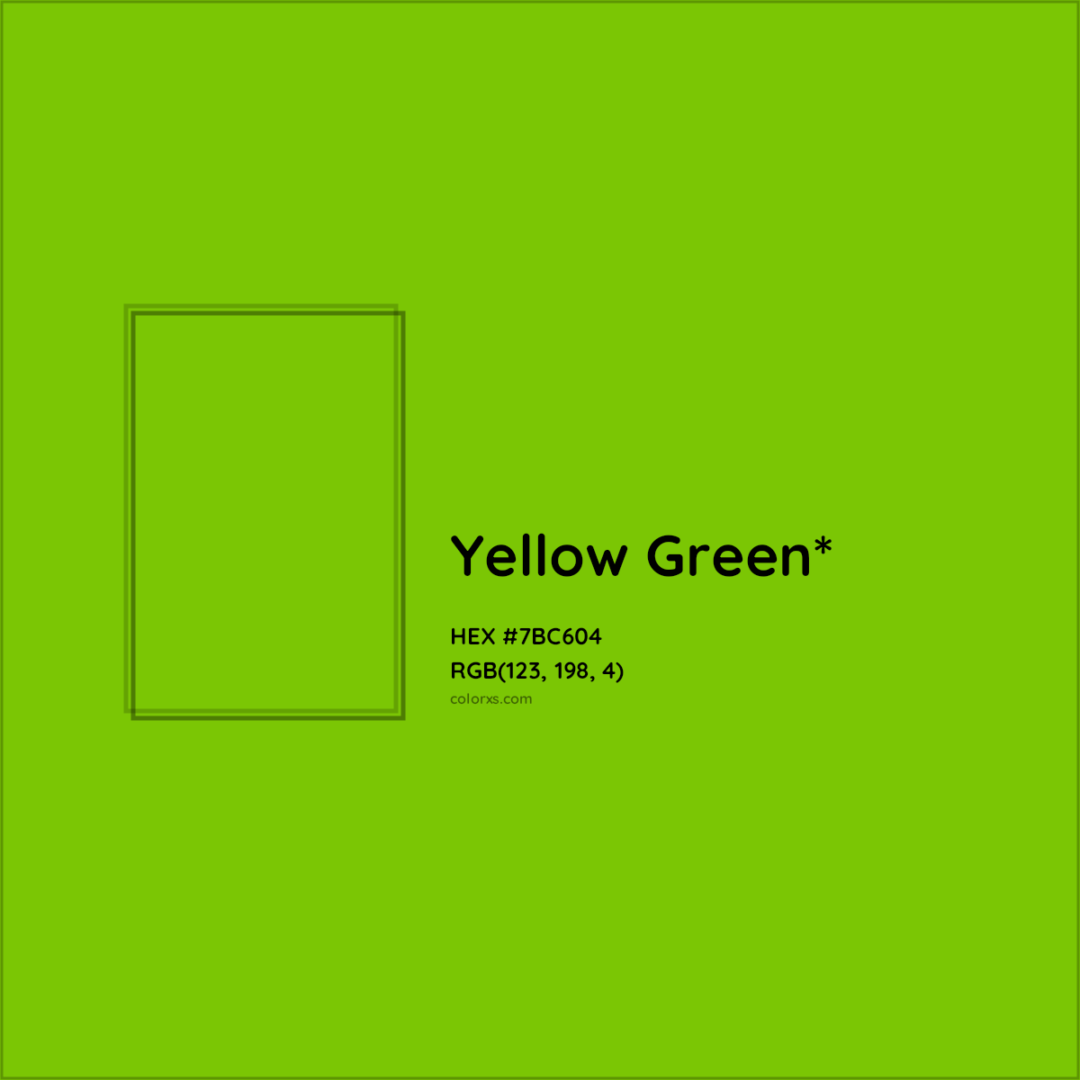 #7BC604 hex color. RGB, RYB, CMYK, HSL, HSV codes and color conversions. Matching color names, palettes, paints.