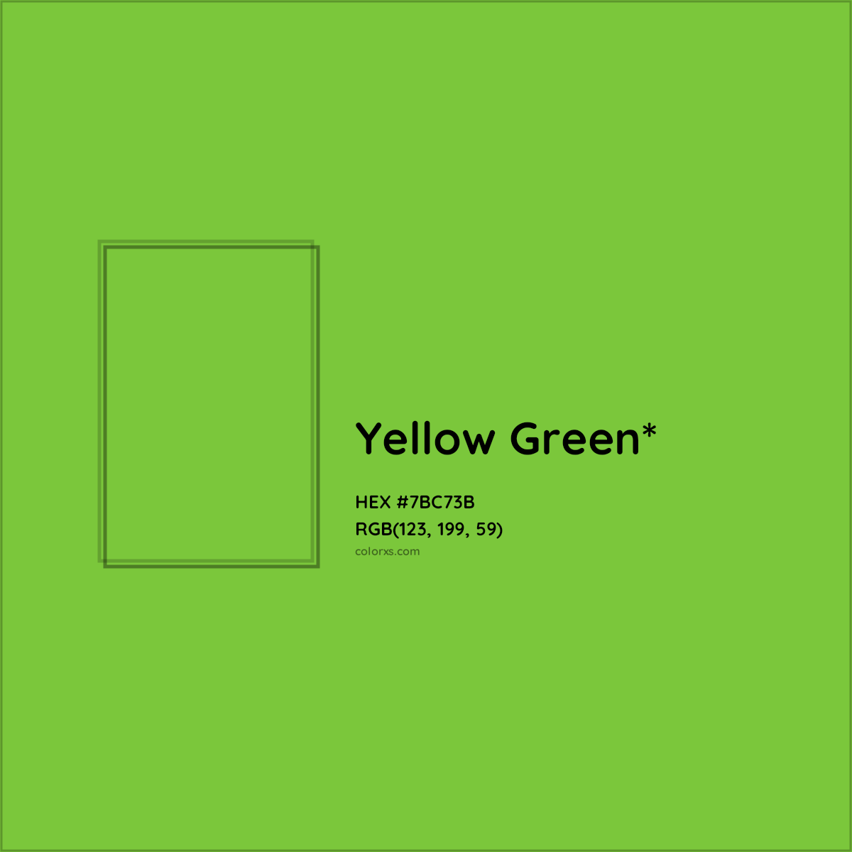 #7BC73B hex color. RGB, RYB, CMYK, HSL, HSV codes and color conversions. Matching color names, palettes, paints.