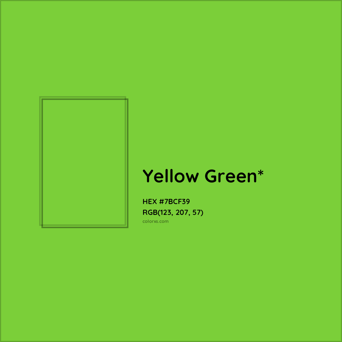 #7BCF39 hex color. RGB, RYB, CMYK, HSL, HSV codes and color conversions. Matching color names, palettes, paints.
