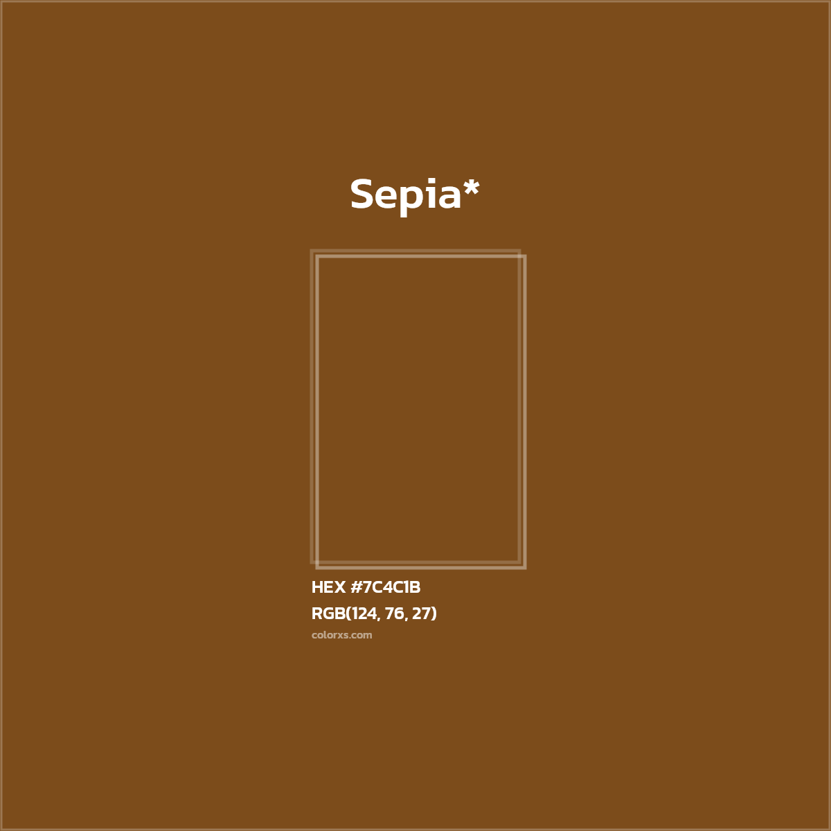 #7C4C1B hex color. RGB, RYB, CMYK, HSL, HSV codes and color conversions. Matching color names, palettes, paints.