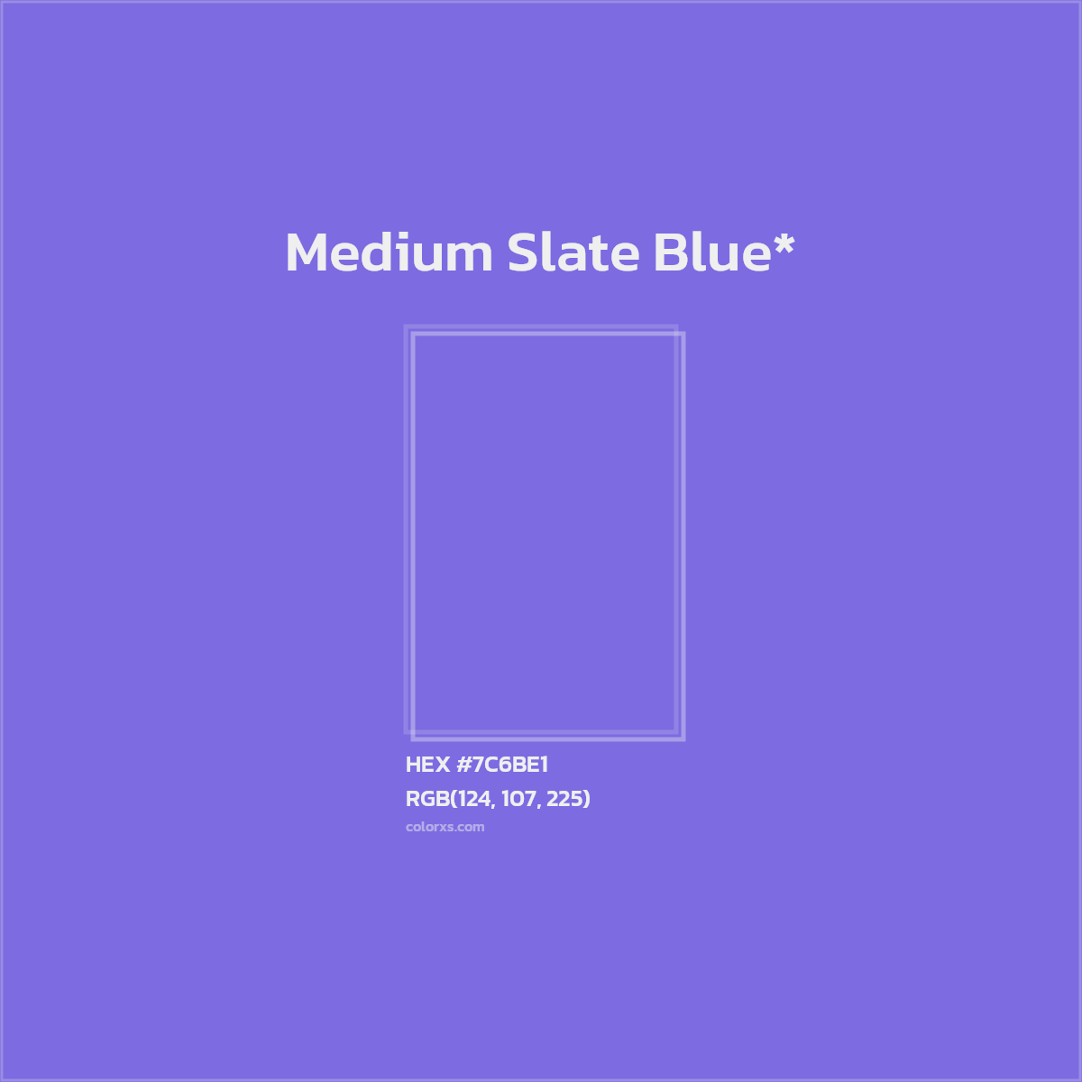 #7C6BE1 hex color. RGB, RYB, CMYK, HSL, HSV codes and color conversions. Matching color names, palettes, paints.