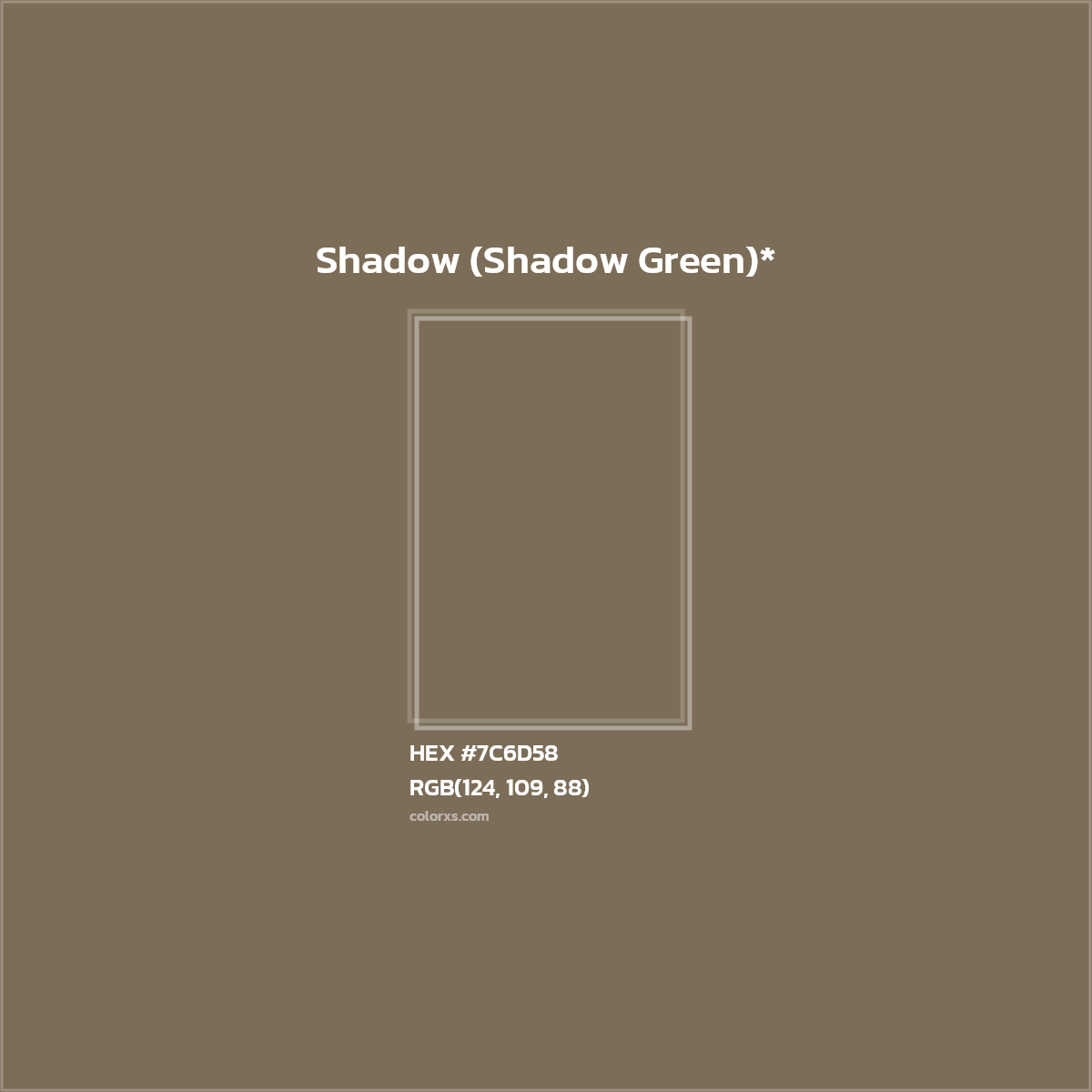 #7C6D58 hex color. RGB, RYB, CMYK, HSL, HSV codes and color conversions. Matching color names, palettes, paints.