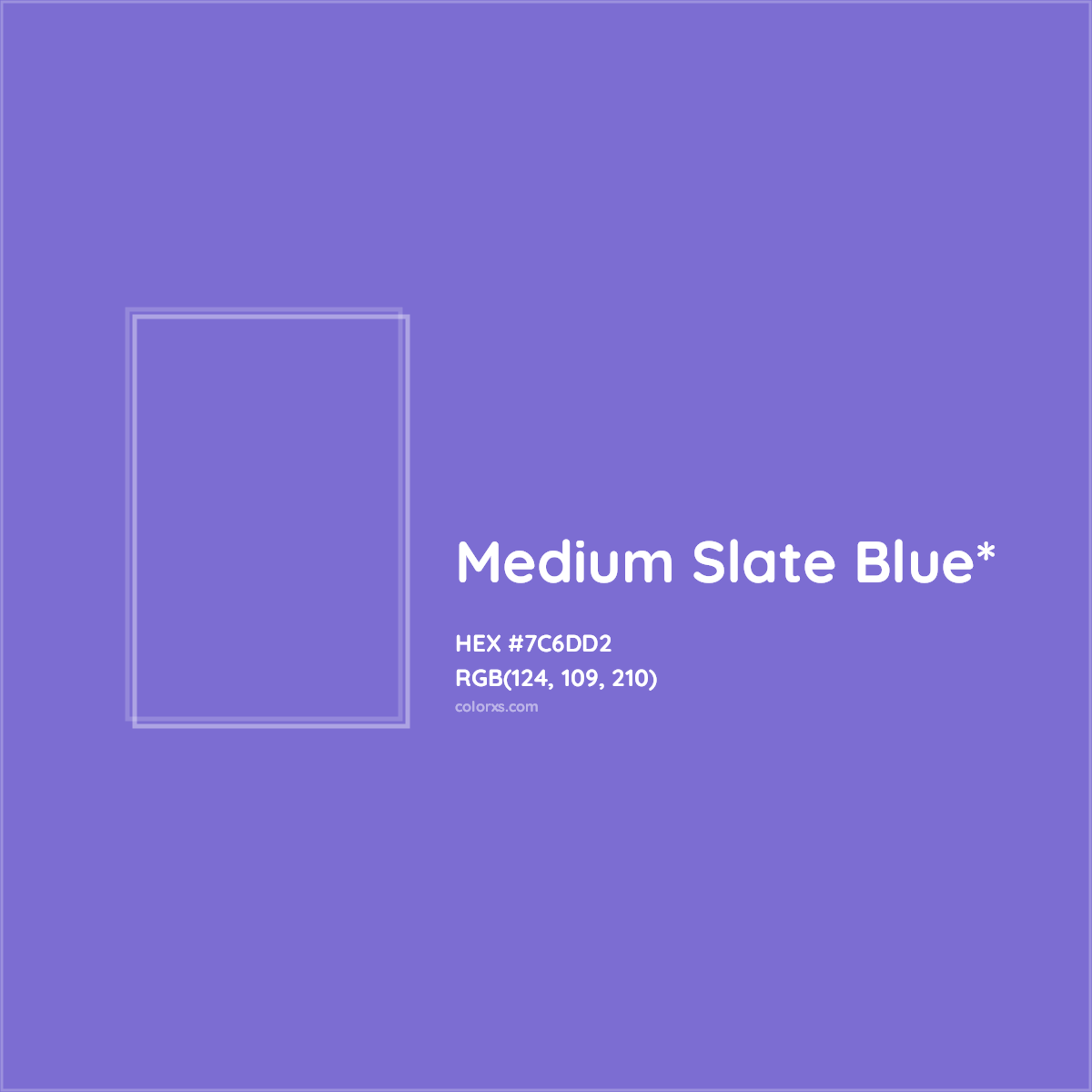 #7C6DD2 hex color. RGB, RYB, CMYK, HSL, HSV codes and color conversions. Matching color names, palettes, paints.