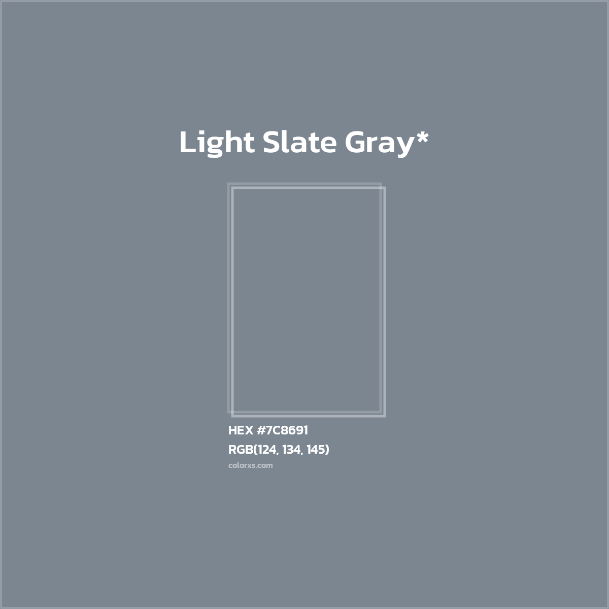 #7C8691 hex color. RGB, RYB, CMYK, HSL, HSV codes and color conversions. Matching color names, palettes, paints.