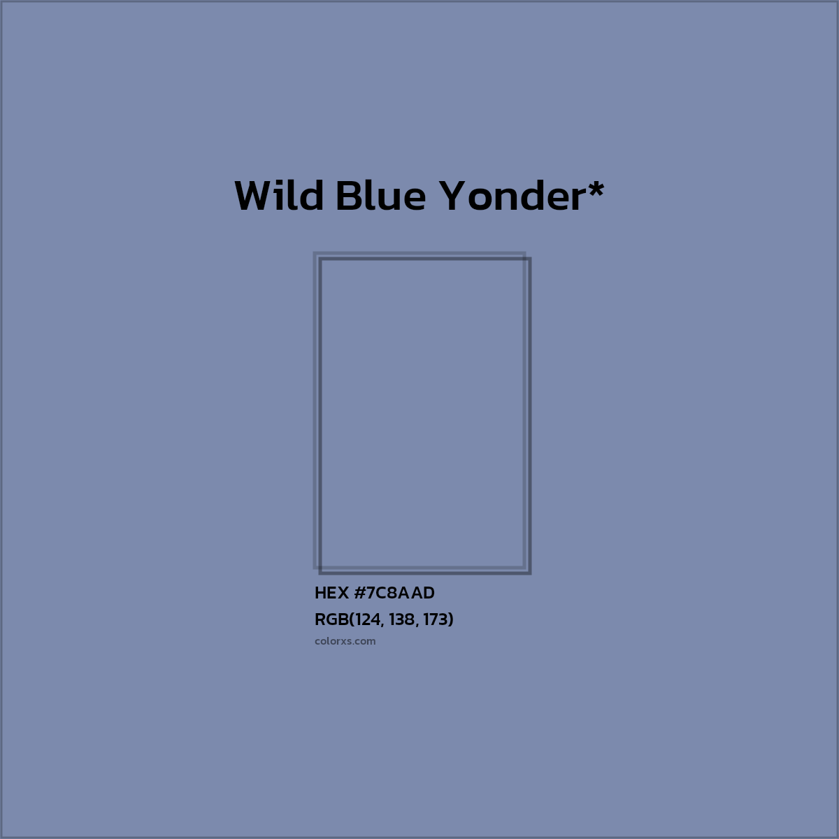#7C8AAD hex color. RGB, RYB, CMYK, HSL, HSV codes and color conversions. Matching color names, palettes, paints.