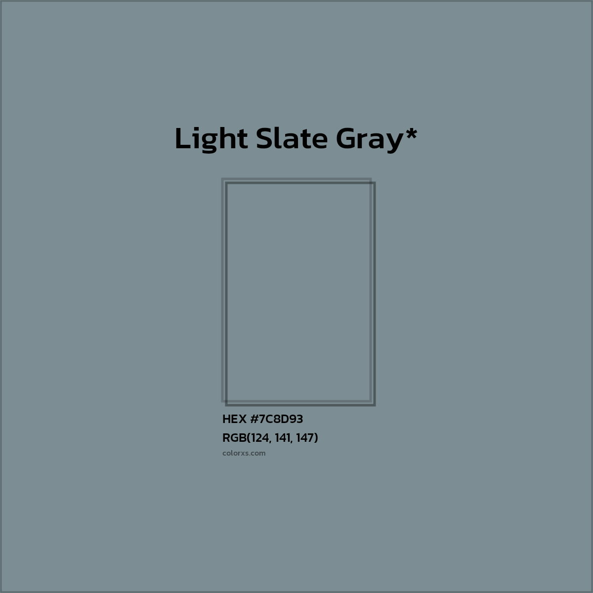 #7C8D93 hex color. RGB, RYB, CMYK, HSL, HSV codes and color conversions. Matching color names, palettes, paints.
