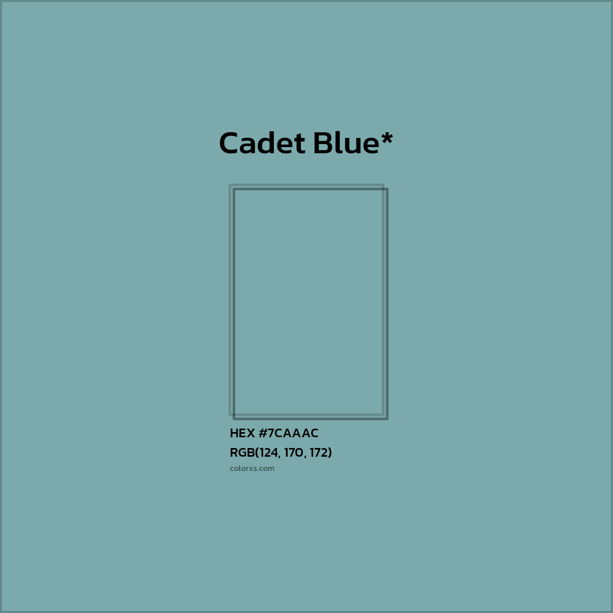 #7CAAAC hex color. RGB, RYB, CMYK, HSL, HSV codes and color conversions. Matching color names, palettes, paints.