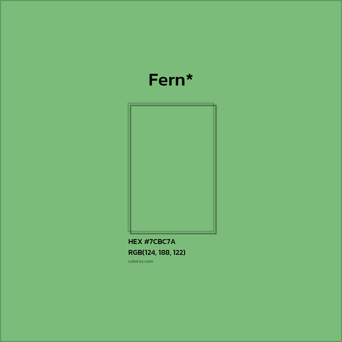 #7CBC7A hex color. RGB, RYB, CMYK, HSL, HSV codes and color conversions. Matching color names, palettes, paints.