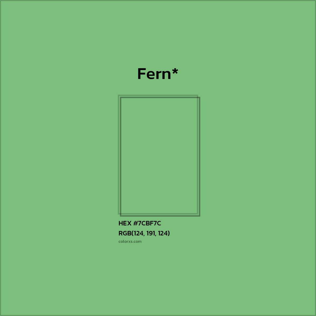 #7CBF7C hex color. RGB, RYB, CMYK, HSL, HSV codes and color conversions. Matching color names, palettes, paints.